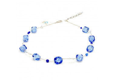 Blue murano glass necklace