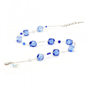 Blau collier aus echtem muranoglas aus venedig