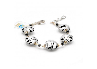 Pulsera plata cristal de murano venecia