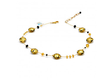 Gold murano glass necklace 