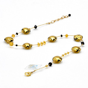 Collier en verre de murano or