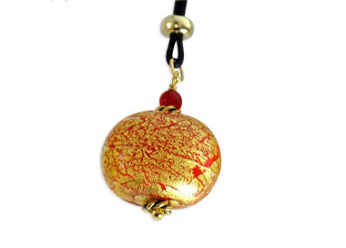 Red murano glass necklace pendant onion murano glass venice