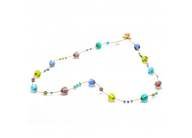  ketting lang blauw originele murano glas