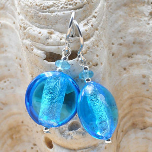 Blue murano glass earrings