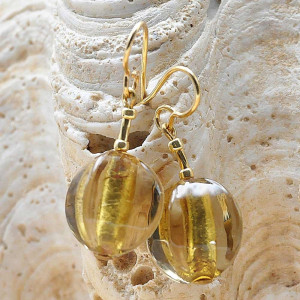 Gold murano glass earrings 