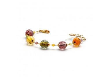 Fizzy amber bracelet genuine murano glass