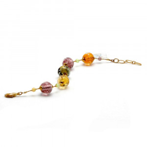 Fizzy amber bracelet genuine murano glass