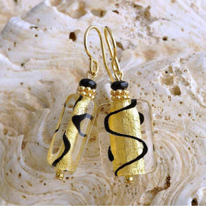 Aretes cristal murano oro joyas en verdadero cristal de murano venecia