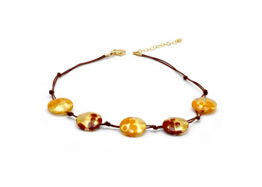 Gold murano glass necklace jewelry