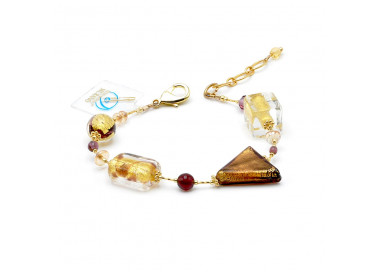 Armband van murano glas amber goud originele fabrieksonderdelen