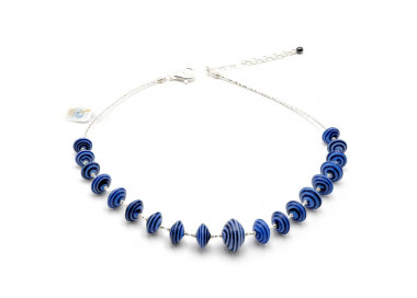 Collana in vetro di murano blu avventurina venezia