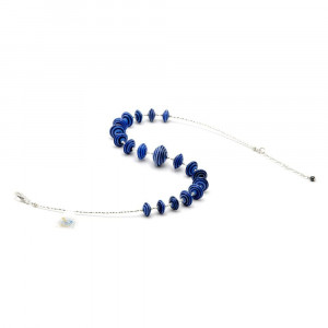 Collana in vetro di murano blu avventurina venezia