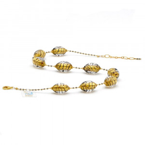 Gold murano glass necklace