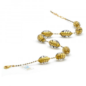 Gold murano glass necklace