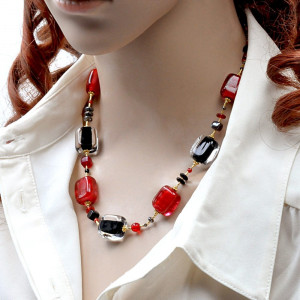 Ketting murano rood