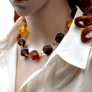 Gold murano glass necklace