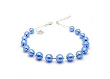 Bola azul marino - collar azul de la joyería de auténtico cristal de murano de venecia