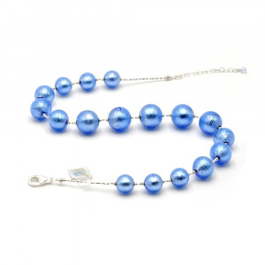 Blue murano glass necklace genuine murano glass