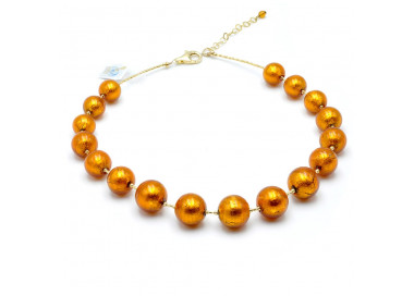 Amber murano glass necklace jewellery of venice