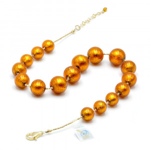 Bal amber - ketting barnsteen sieraden originele murano glas van venetië