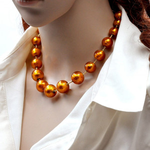 Amber murano glass necklace of venice