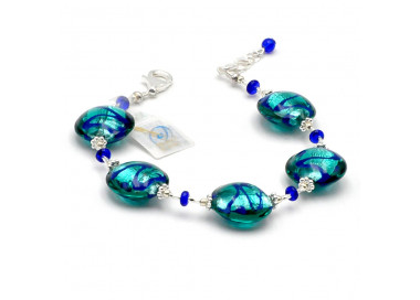 Blue murano glass bracelet from venice