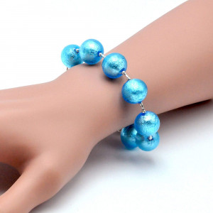 Bracciale blu in vetro di murano a venezia