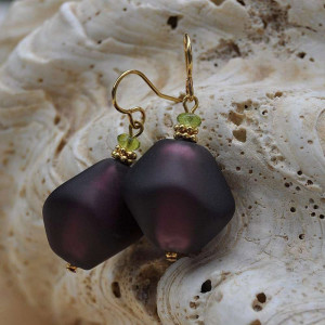 Amethyst murano glass jewelry earrings