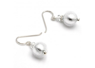 Silver murano glass earrings genuine venitian glass