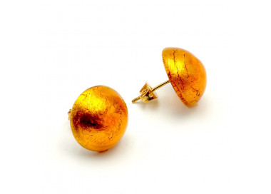 Amber earrings buttons - amber earrings jewelry genuine murano glass venitian