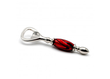 Red murano glass bottle opener 