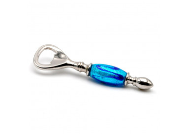 Blue murano glass bottle opener 