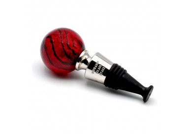 Red murano glass wine bottle stopper