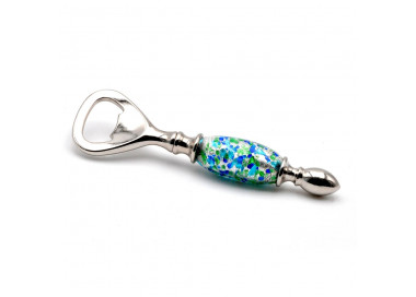 Blue murano glass bottle opener 