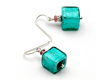 Silver earrings genuine murano glass venice