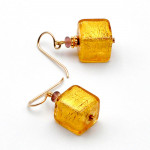 America gold - gold ohrringe schmuck aus echtem muranoglas aus venedig