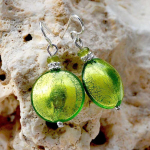 Aretes murano verde joyas de vidrio de murano italia venecia