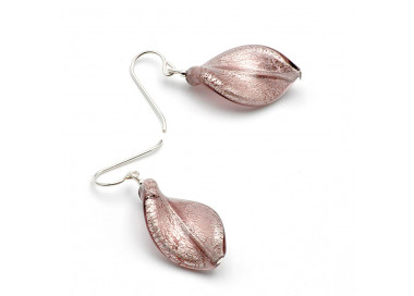 Boucles d'oreilles parme verre de murano