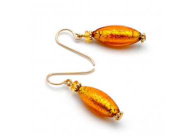 Boucles d'oreilles en verre de murano ambre