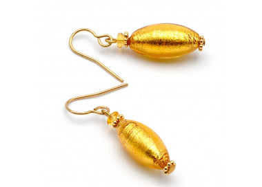 Gold murano glass earrings