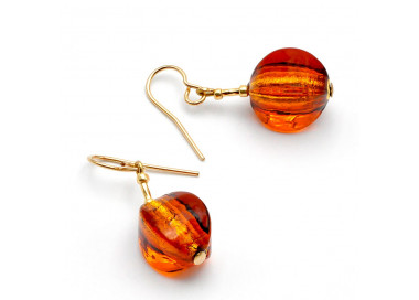 Boucles d'oreilles ambre en verre de murano