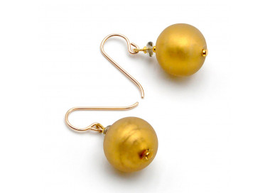 Gold murano glass earrings genuine venice