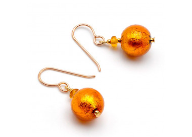 Amber murano glass earrings