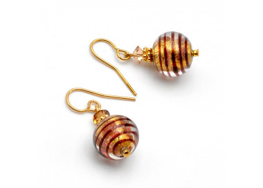 Aretes chocolate cristal de murano de venecia