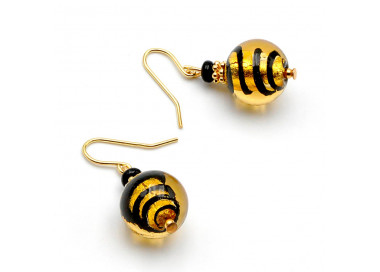 Gold murano glass earrings genuine murano glass