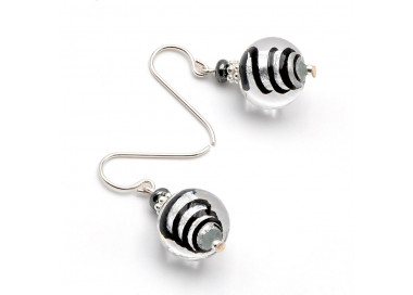 Silver murano glass earrings