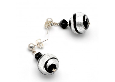 Silver murano glass earrings