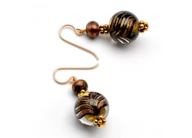 Pendientes oro cristal de murano venecia