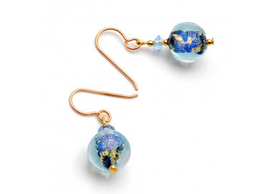 Pendientes azul cristal de murano