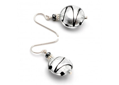 Silver murano glass earrings